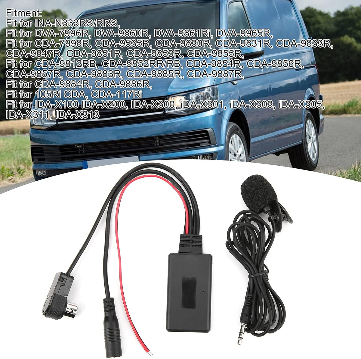 POCREATION Stable Data, Ai Net Bluetooth Bluetooth 5.0 Aux Cable Adapter with Microphone Handsfree Fit, for Cda 9857 Cda 9886 Cda 117