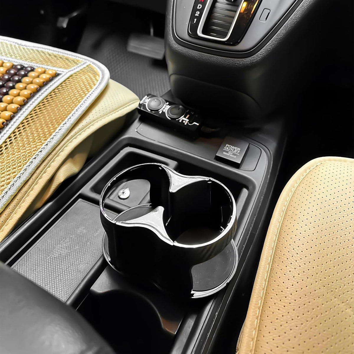 Double Cup Holder for Car, 2 in 1 Extra Cup Insert with Expandable Base, Multifunctional Extender Expander Adapter with Elastic Open-Close Cup Mouth, Adjustable Bracket FOR 2.1''-2.9'' BOTTLE DIAMETER