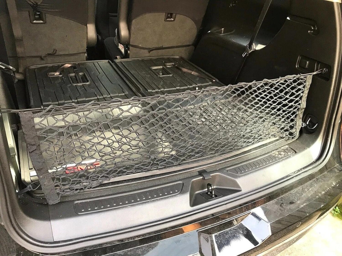 Rear Trunk Organizer Cargo Net for GMC Acadia 2017–2023 — Envelope Style Cargo Net for SUV — Premium Mesh Elastic Car Trunk Organizer Vehicle Carrier Storage — Compatible with Acadia