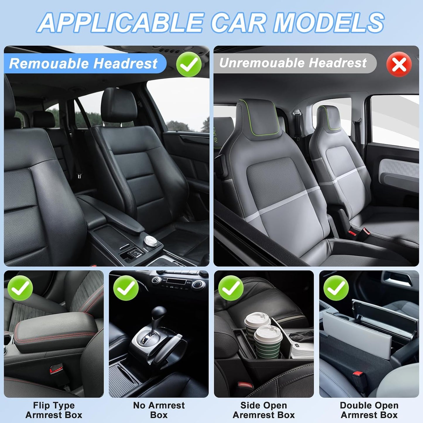 Car Organizer Storage Between Seats, Nappa Leather Headrest Hanging Storage Bag Pocket Purse Holder Snack Holder Automotive Console Organizer for Travel, Driving