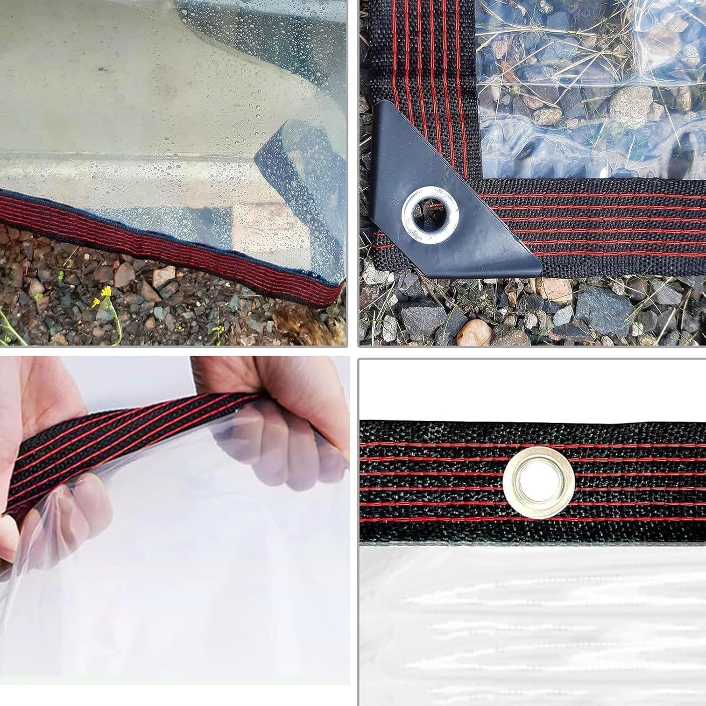 14X20FT Clear Plastic Tarp with Increase Grommets Windproof Heavy Duty Waterproof TransparentVinyl Tarps Tarpaulin Patio Enclosure for Winter Outdoor Porches Henhouse Rainproof Cover