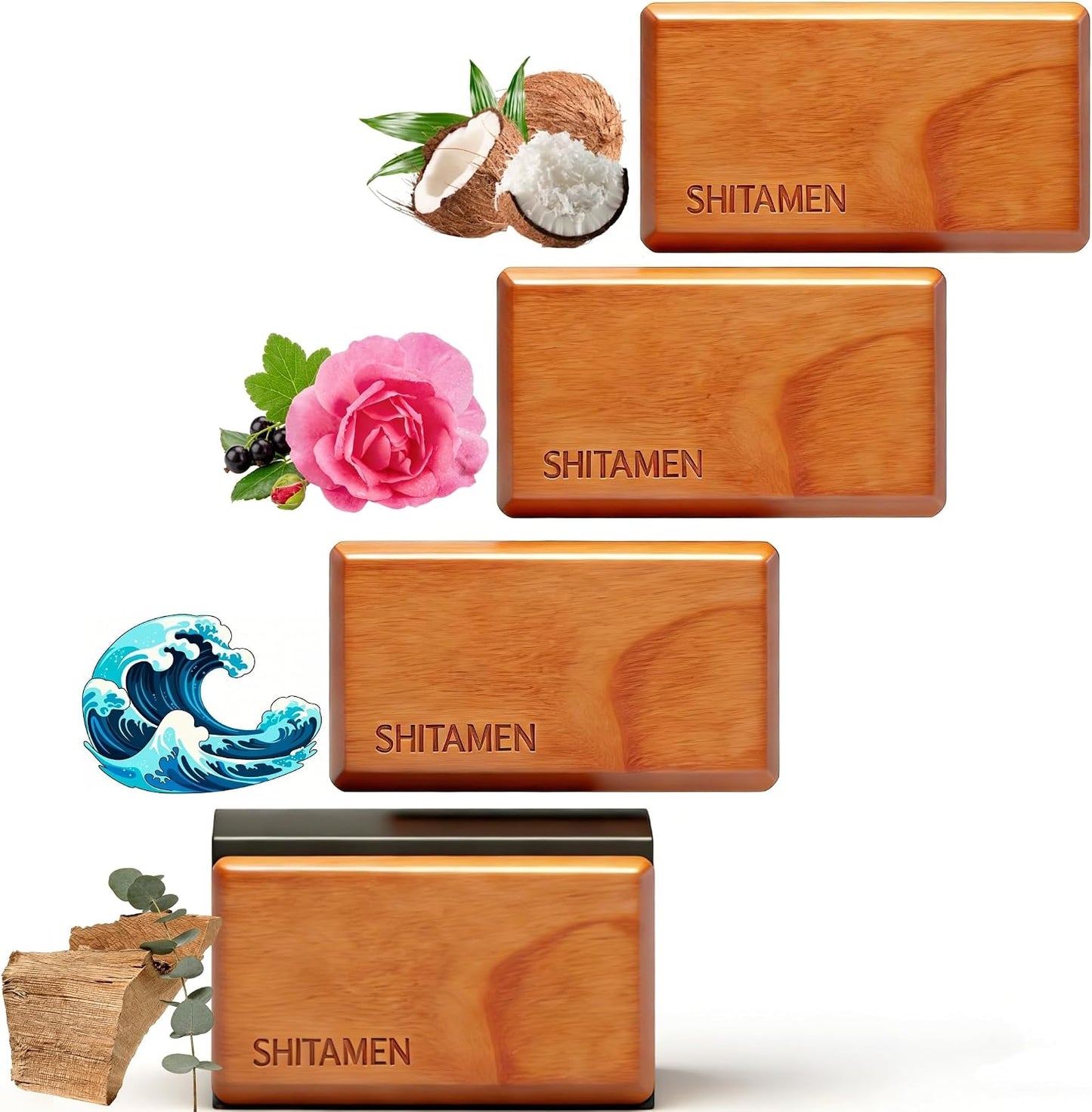 Wooden Car Air Freshener for Visor Clip - Wood Air Freshener - Car Odor Eliminator -Variety Scent Refill, Vehicle Scent Diffuser for Cabin, Truck & SUV - 4 Pack -CLIP INCLUDED