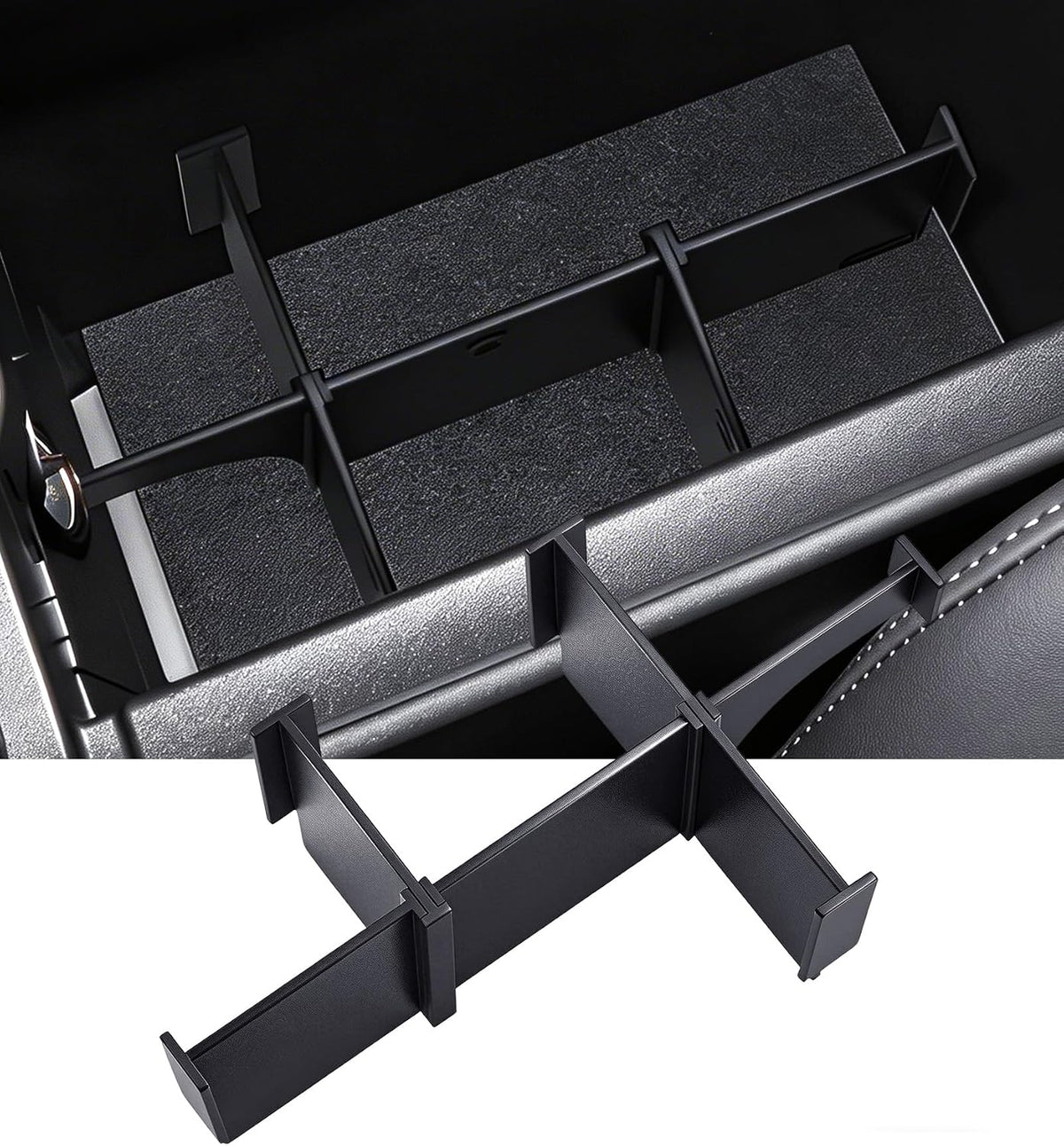Center Console Organizer Tray Storage Box for Jeep Wagoneer/L & Jeep Grand Wagoneer/L 2022-2026 (Only without Cool Box & Not Fit Wagoneer S), Interior Accessories Armrest Insert Tray, Black