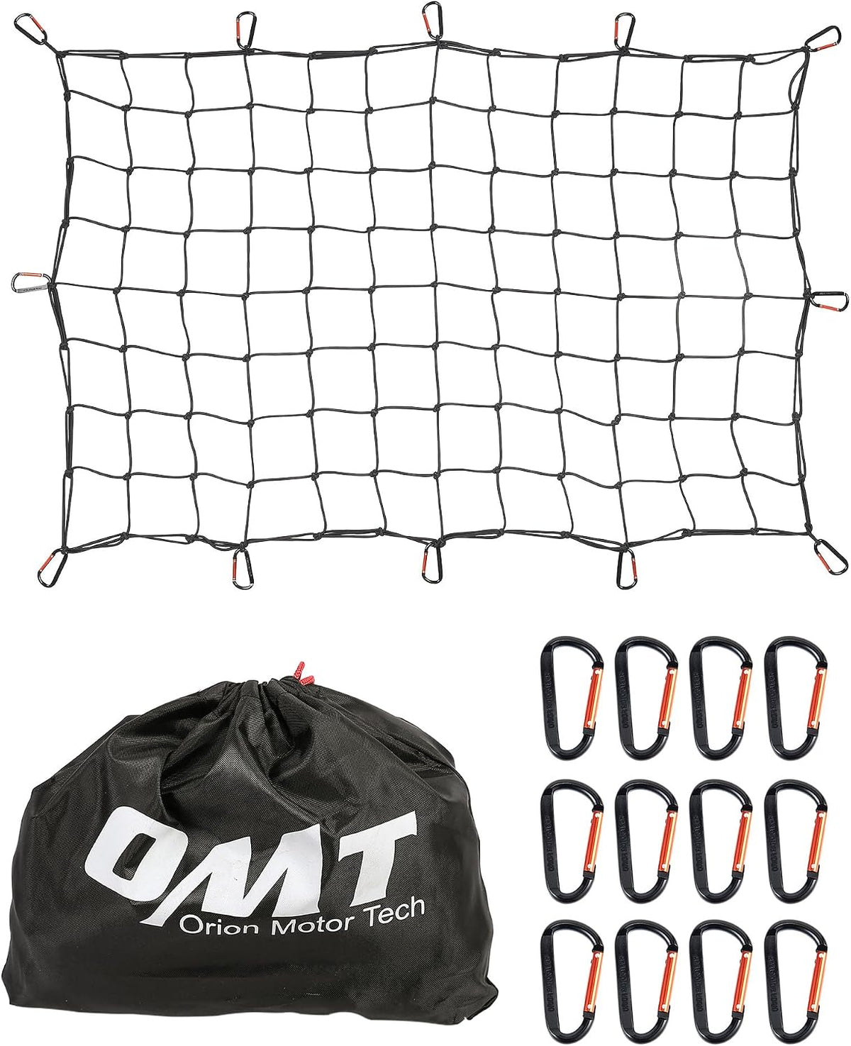 OMT 2x3ft Flat Webbing Cargo Net for Roof Rack & SUV Basket, 2x2in Mesh