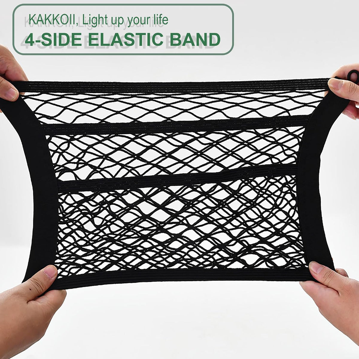 3 Layer Small Cargo Net,Cargo Storage Pocket Net, Mesh Elastic Pouch Organizer with Mounting Screws Hooks for Car,Rv, Trunk,Boats,SUV, Truck (2 Pack,11.8 x 9.8Inch,30 x25cm)