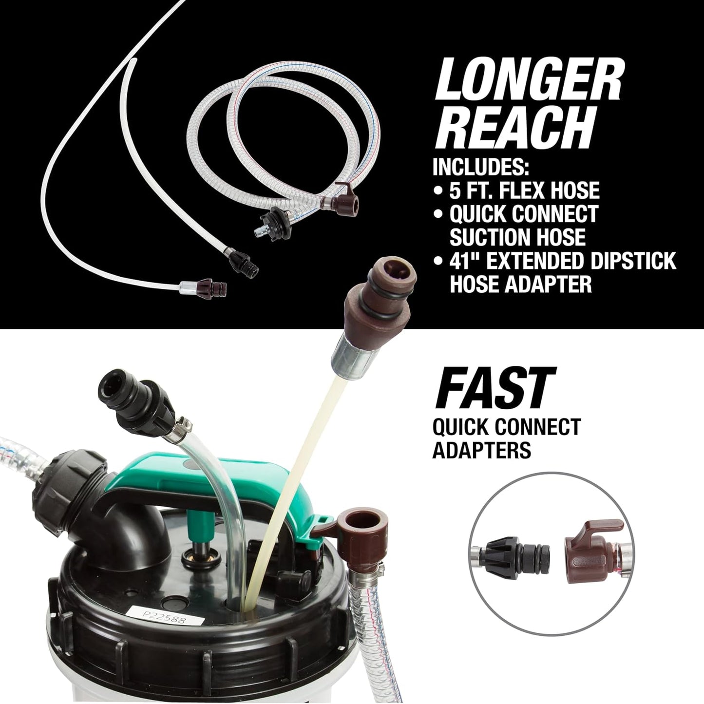 OEMTOOLS Manual Fluid Extractor Pump, 5.3L Oil Extractor, 5-Foot Hose