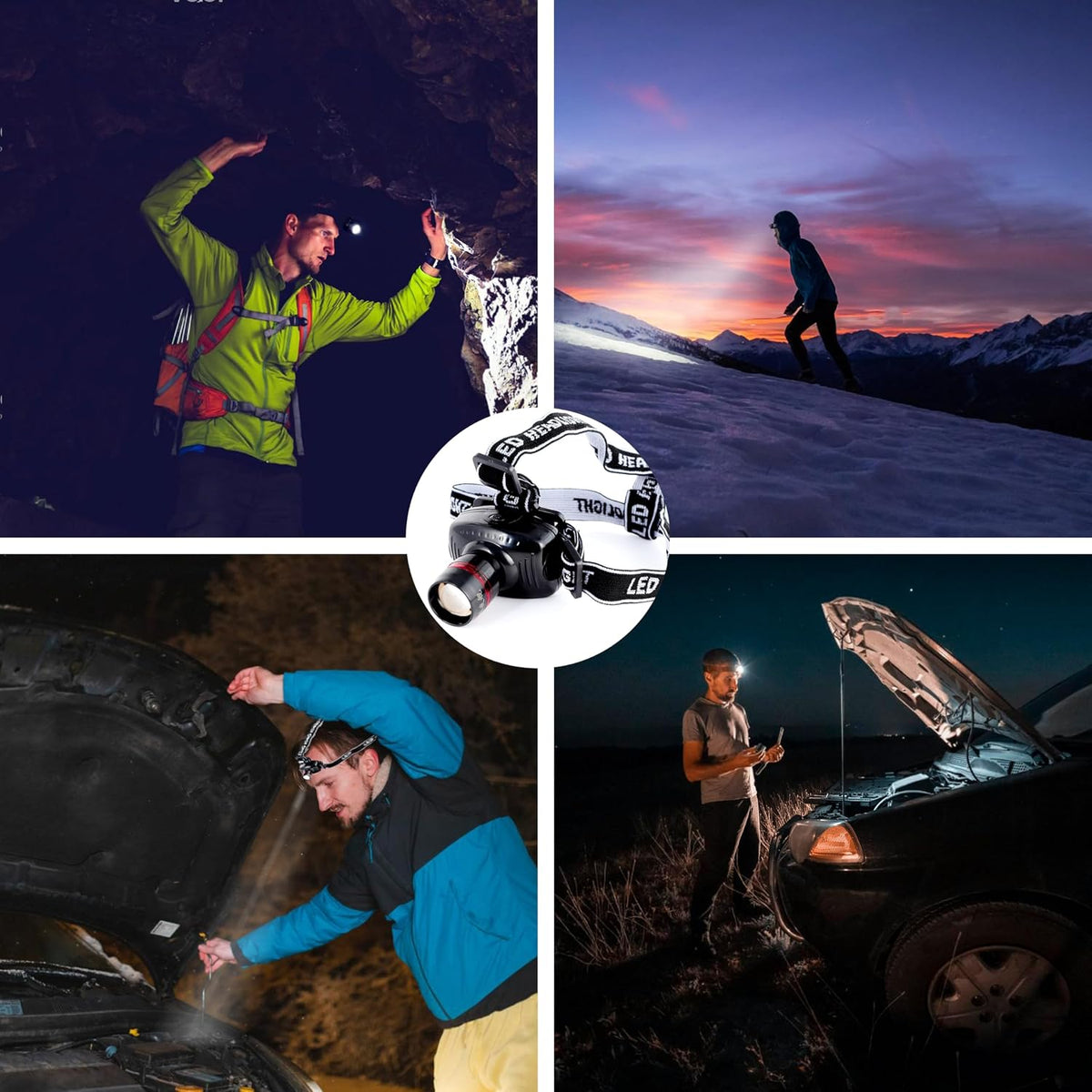 LIANXIN Emergency Car Kit with Jumper Cables Headlamp Car Safety Kits Pale