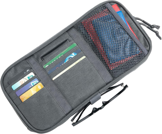 EXCELLENT ELITE SPANKER Car Sun Visor Organizer Auto Interior Accessories Visor Storage Pouch Holder for Car, SUV, Truck with Multi-Pocket(Grey)