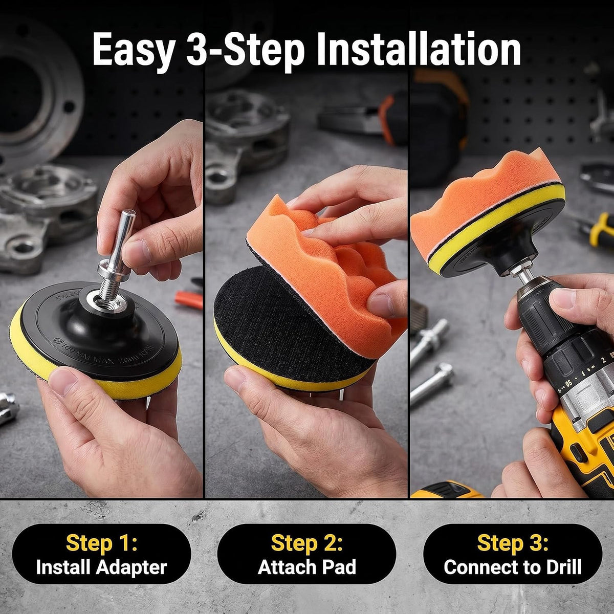 4 Inch Buffing Polishing Pads, 10 Pcs Drill Polishing Kit