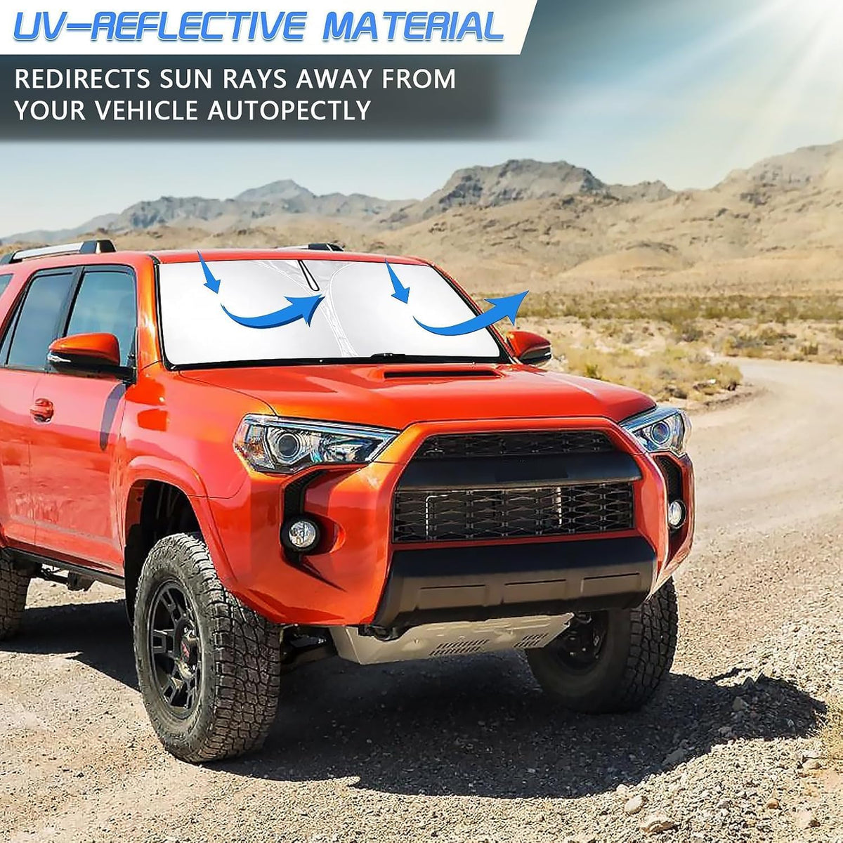 Car Windshield Sun Shade for Toyota 4Runner 2010-2026, Foldable Car Sunshade Windshield for Front Window，Automotive Interior Sun Protection,UV Shield