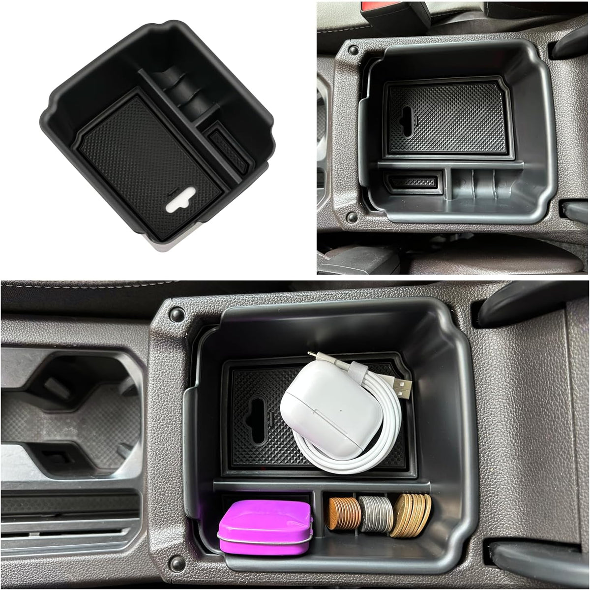 Ruiya 2026 Taos Center Console Organizer for VW Taos 2026 Accessories ABS Material Armrest Console Organizer Compatible with (2022-2026) VW Taos & (2018-2024) VW Tiguan