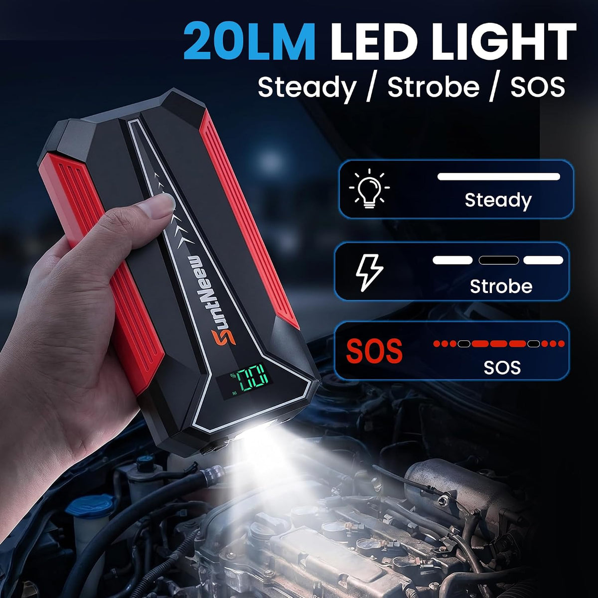 Car Battery Jump Starter 1000A 12V Lithium Jump Pack Portable