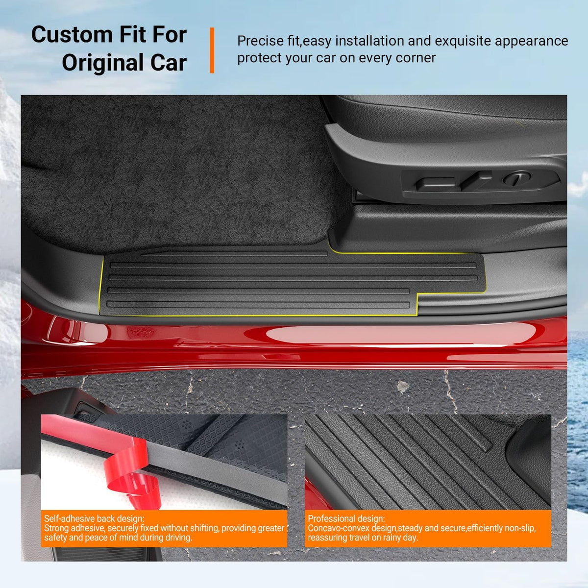 powoq Interior Door Sill Protector Compatible with 2019-2026 Silverado