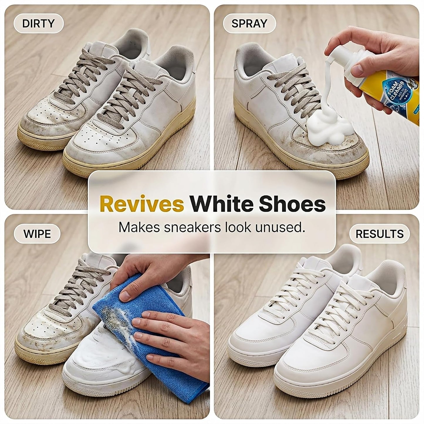 4-in-1 No-Rinse Foam Cleaner, Auto Go Foam Cleaner Multi Purpose All Purpose Spray for Interior Car &amp; Sneaker Cleaner, Car Seat, Upholstery, Sofa, Kitchen, Bathroom, Tile, Home, Fabric &amp; Home Care
