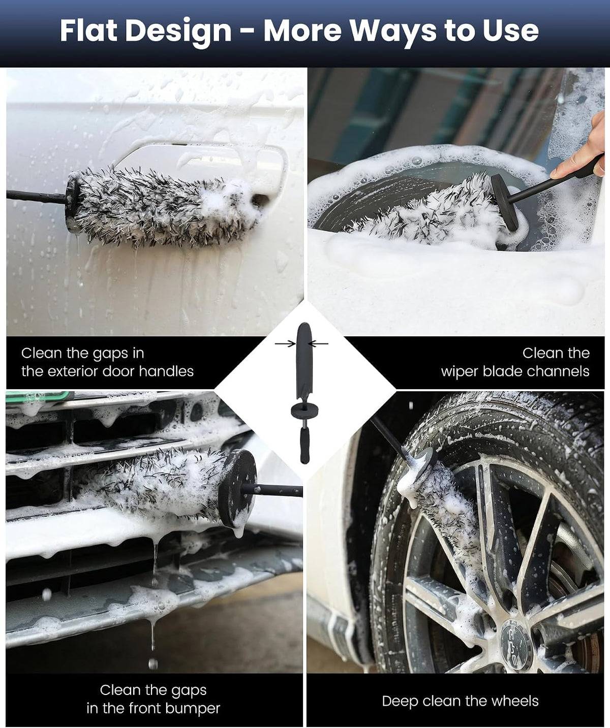 9Pcs Wheel Brush, Tire Brushes for Cleaning Tires, Durable Rim Brush & Car Wheel Brushes for Cleaning Wheel and Tire, Car Detailing Brush for Cars, Trucks, RVs, Motorcycles, Room, Corner
