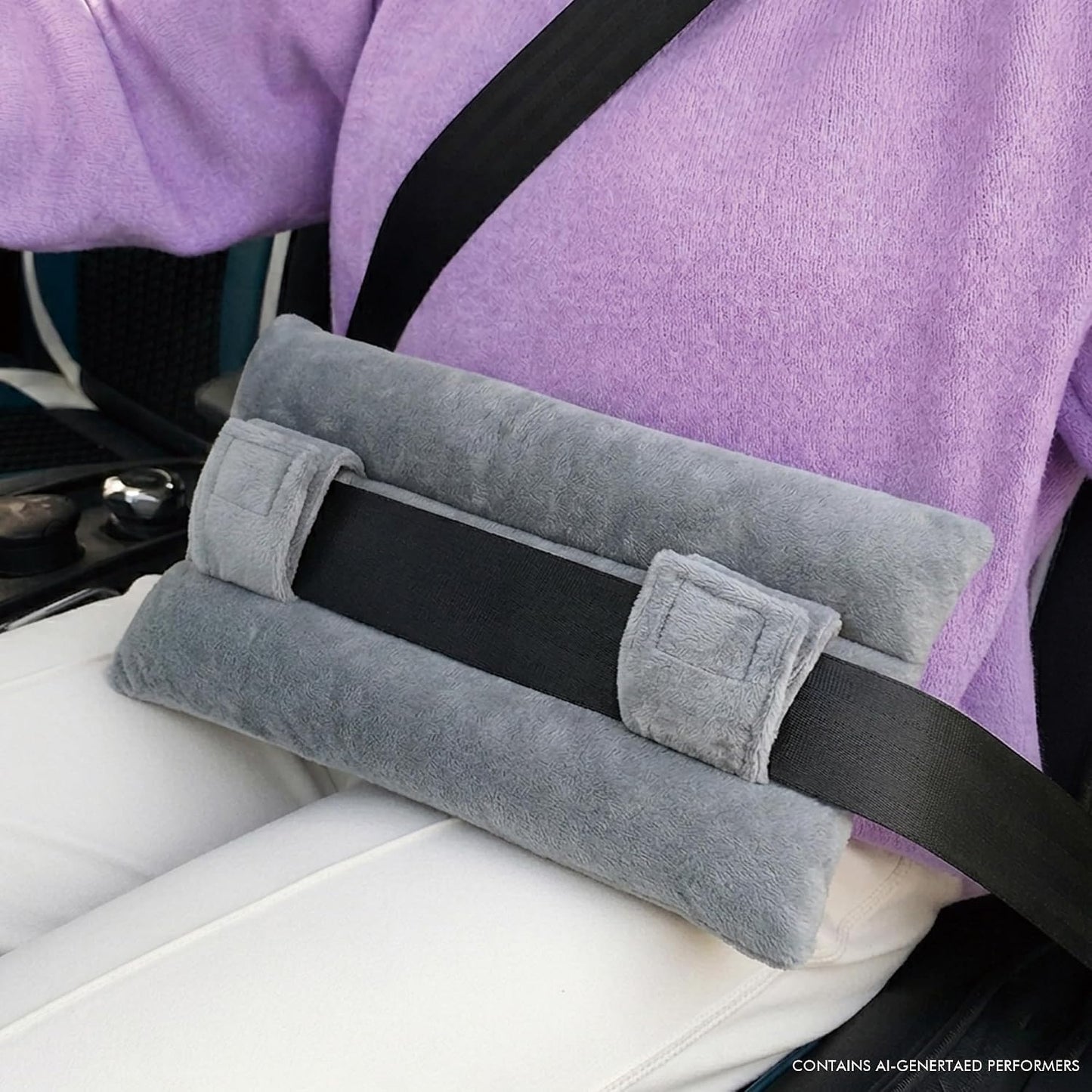 Seat Belt Pillow Post Surgery Mastectomy Seatbelt Cushion for Abdominal Hysterectomy Heart Surgery Recovery Support Stable Non Slip Adult Car Ride Comfort Padding Grey