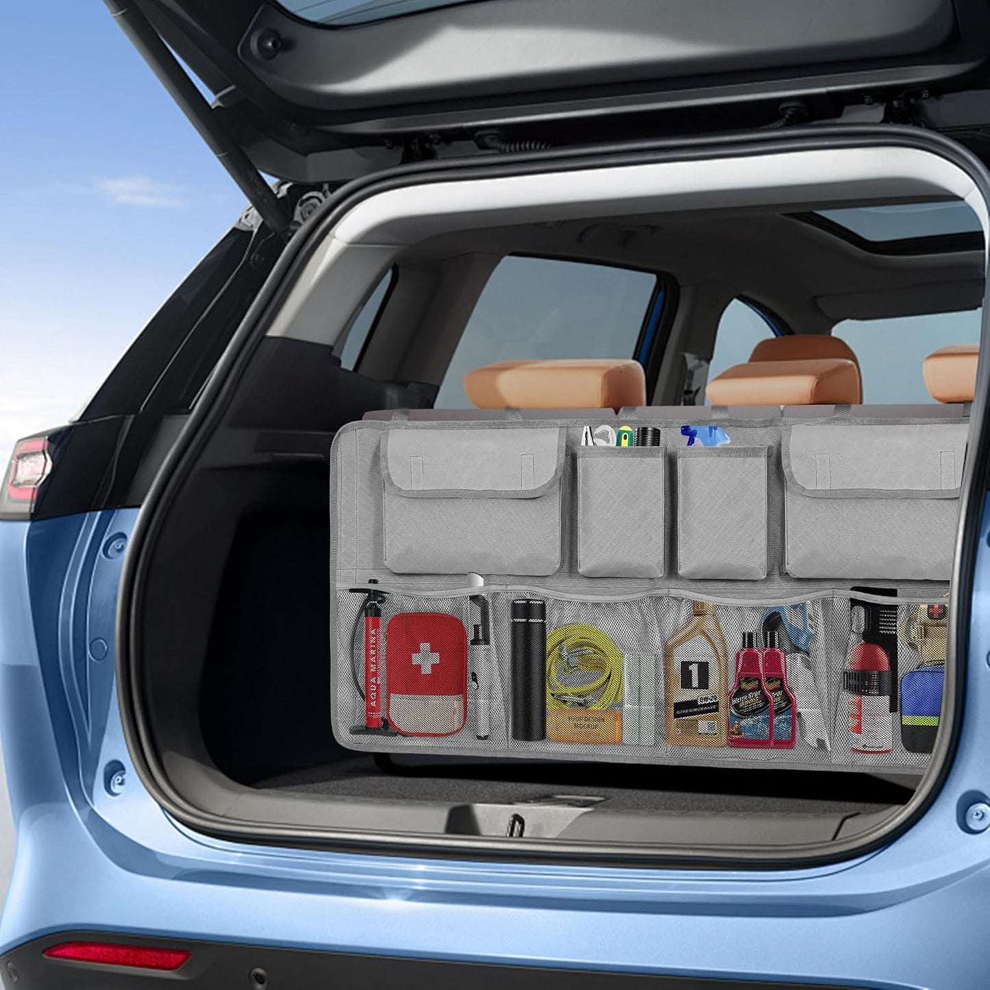 Car Trunk Organizer and Storage, Large Capacity Backseat Hanging Storage Accessories, Backseat Car Organizer for SUV/MPV/Truck (Dimgrey)