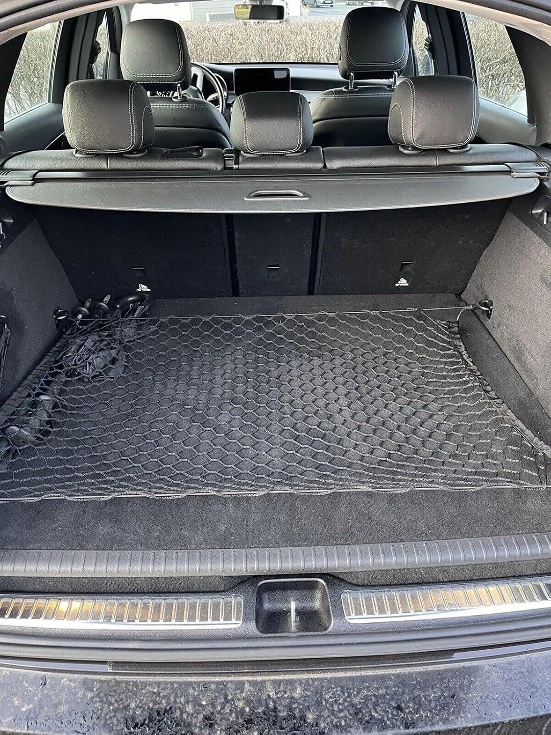 Trunk Organizer Cargo Net for MERCEDES-BENZ GLC-CLASS 2016-2026 – Floor Style Cargo Net for SUV – Premium Mesh Elastic Car Trunk Organizer Vehicle Carrier Storage – Compatible with GLC
