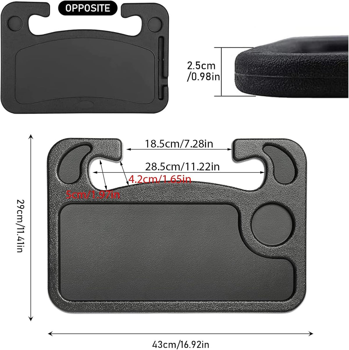 Car Steering Wheel Desk for 2011-2022 Dodge Charger, Portable Work Surface Sturdy Food Tray Vehicle Accessory Laptop Mount Travel