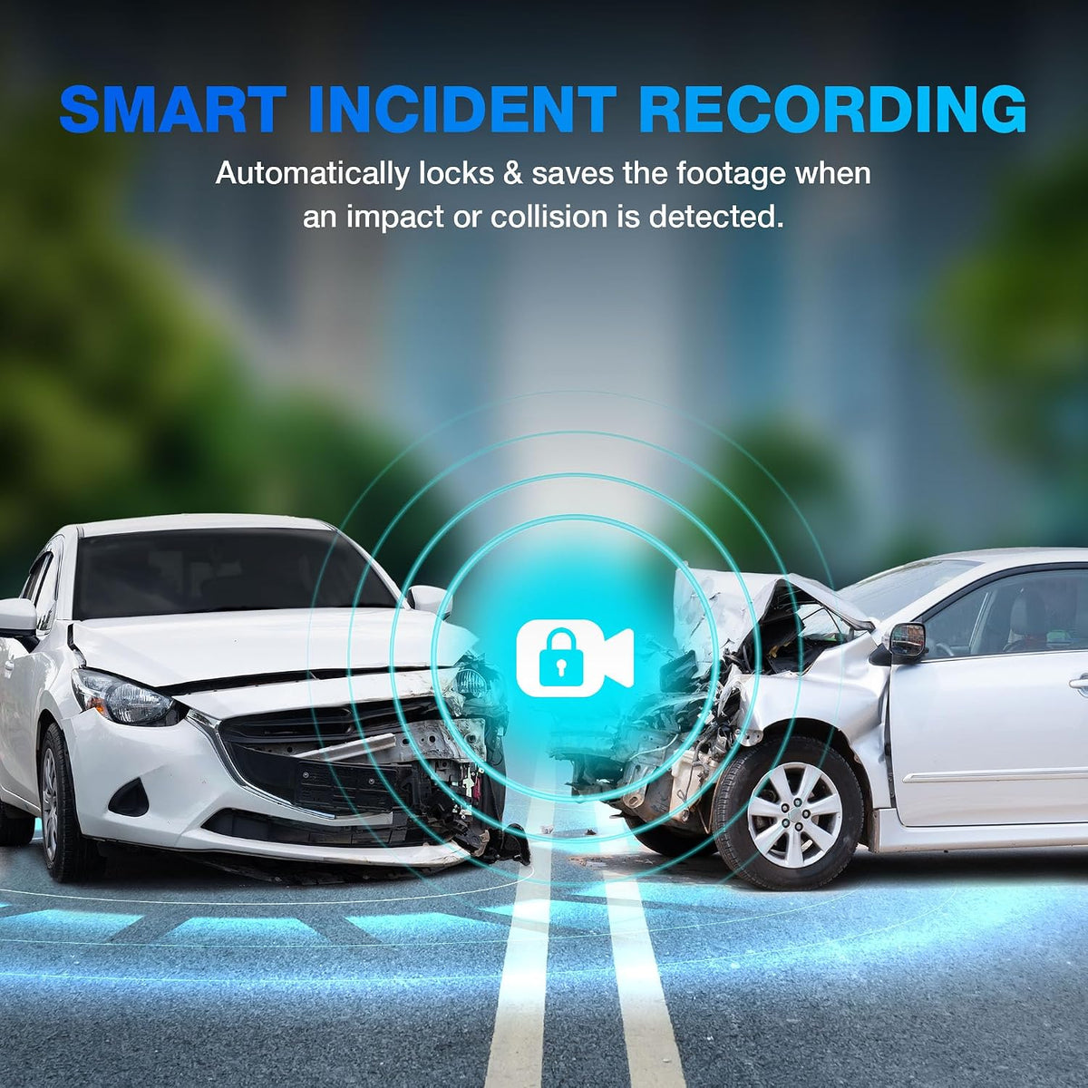 Type S T200 AI Driver Assistance Dash Cam Powered by ADAS, 1440p, Collision Alerts, Lane and Pedestrian Detection, Vehicle Departure Reminders, Front Rear 2 Channel Smart 24/7 Video Surveillance