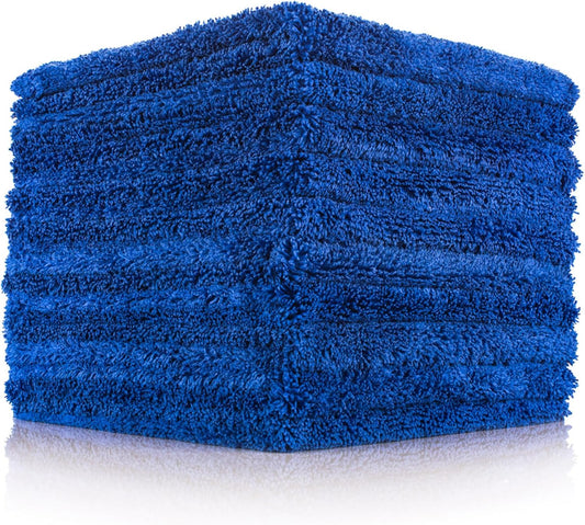 The Rag Company - Creature Edgeless Auto Detailing Towels (10-Pack) Professional 70/30 Blend, Dual-Pile Plush Microfiber, Buffing & Polishing, 420gsm, 16in x 16in, Royal Blue