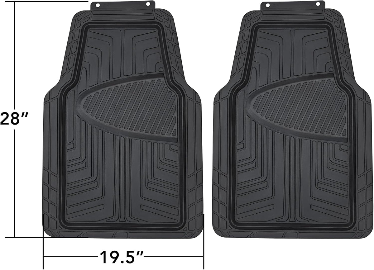 Amazon Basics 2-Piece Premium All-Season Anti-Slip Rubber Floor Mats for Cars, SUVs and Trucks, Universal Trim to Fit, Black