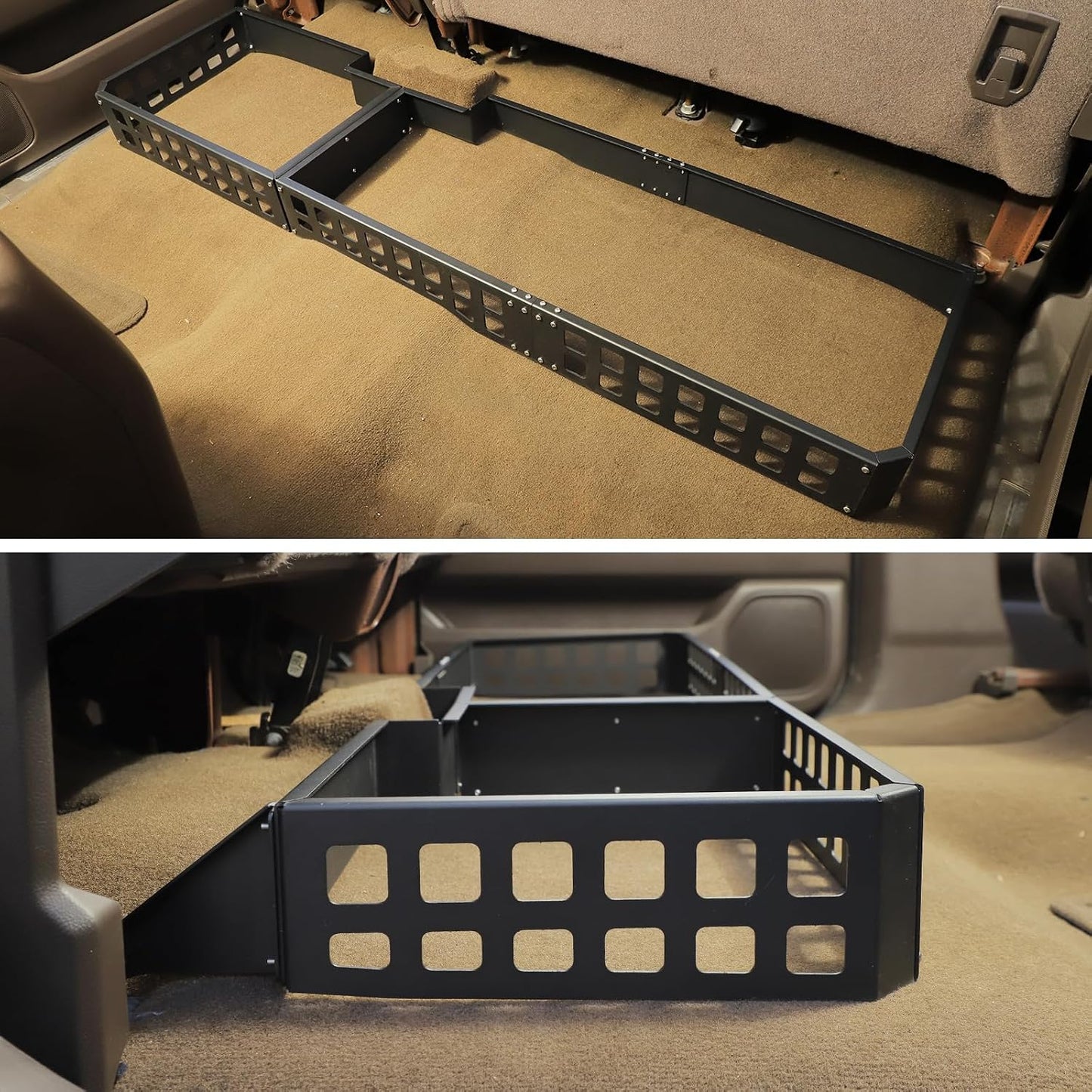 Linskip Under Seat Storage Compatible with 2014-2018 Chevy Silverado & GMC Sierra 1500 & 2015-2019 2500HD 3500HD, Modular Storage Solution with MOLLE Panel for Organized Utility, Underseat Organizer