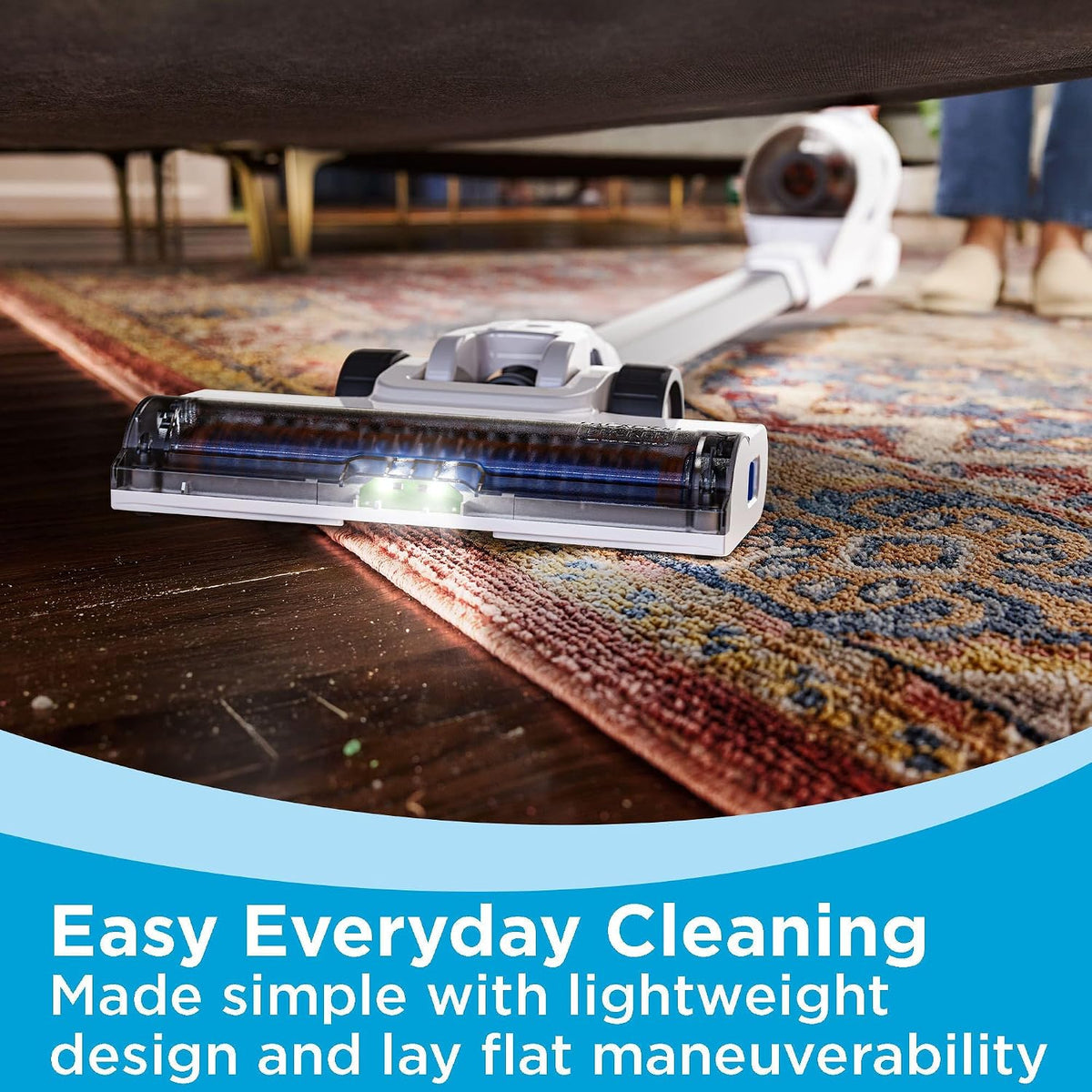 BLACK+DECKER POWERSERIES 16V MAX Stick Vacuum Cordless Rechargeable with LED Lights,Portable Vacuum Cordless, Lightweight, Anti-Tangle, Self-Standing, Multi-Surface, White (BHFEA420J)
