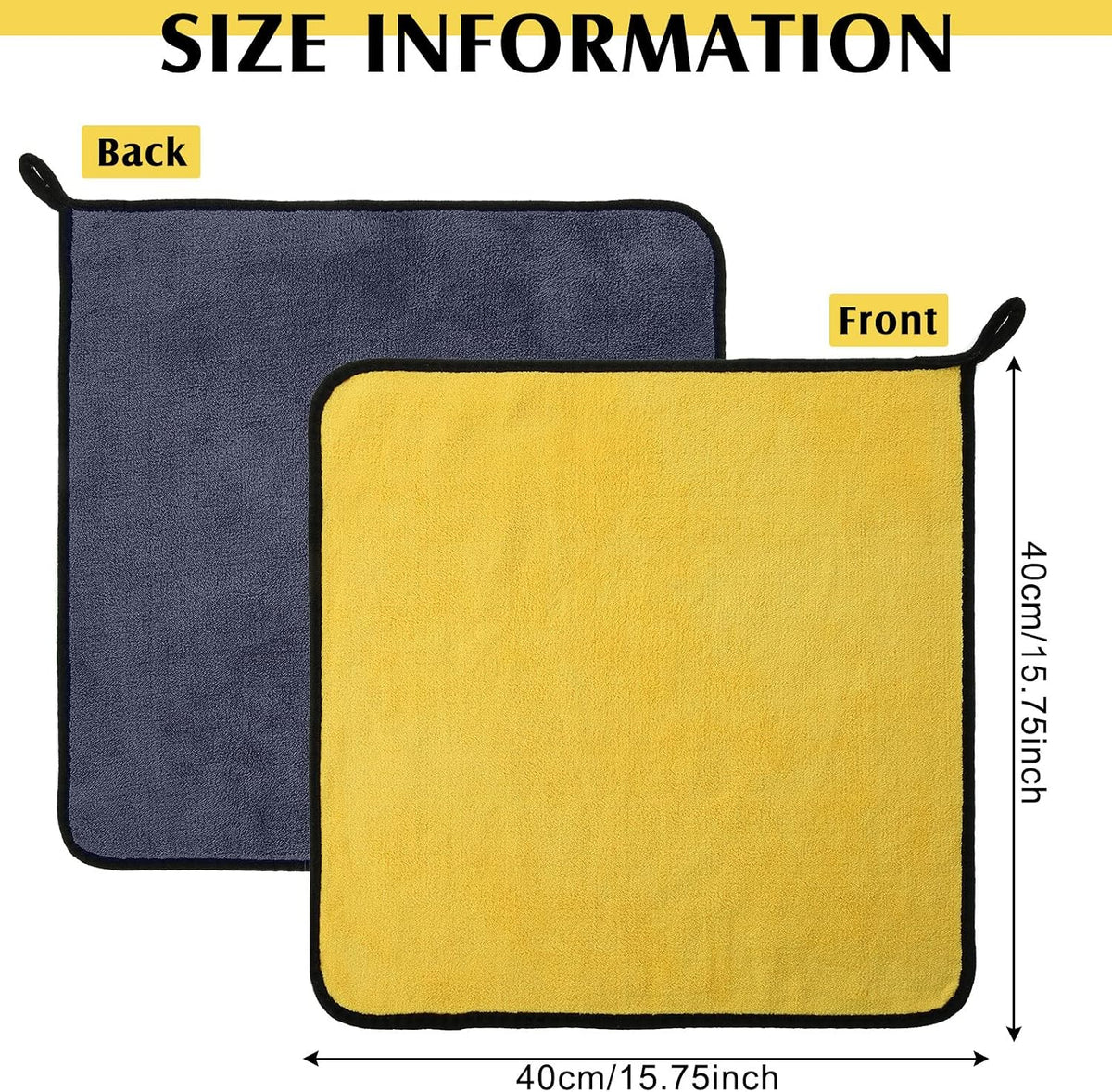 20 Pcs Microfiber Car Drying Towels 800 Gsm Thick Plush, Grey and Yellow