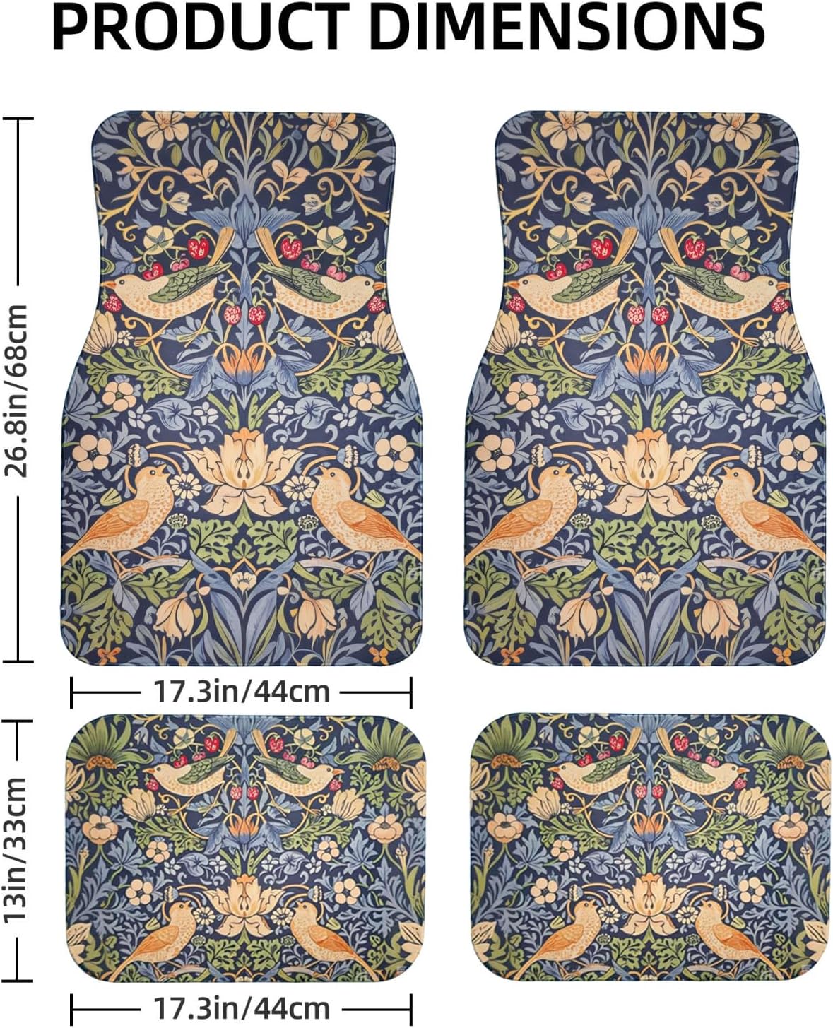 Artistic Fabric Car Floor Mats, William Morris