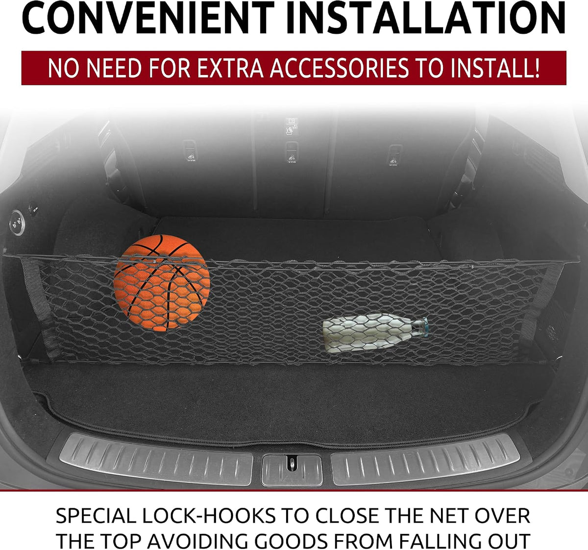 Envelope Style Automotive Elastic Trunk Mesh Cargo Net for Genesis GV80 (JX1) 2021-2025, 2026 - Premium Trunk Organizer and Storage - Luggage Net for SUV - Best Car Organizer for Genesis GV 80