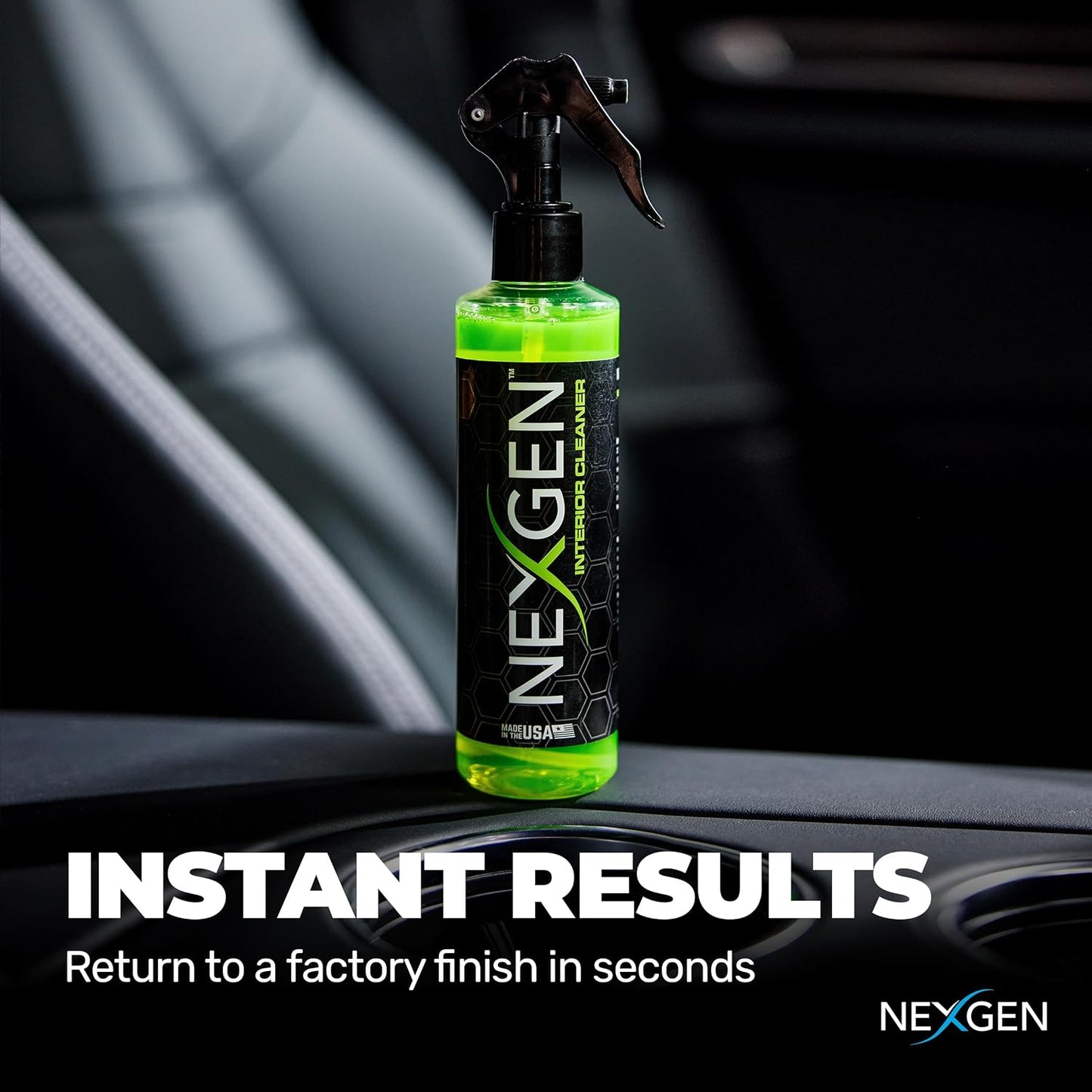 Nexgen Interior Cleaner (8oz) - UV Protection & Residue-Free Professional Finish - On-The-Go Car Detailing - Car Cleaning Supplies - for Leather, Dash, Glass & Upholstery