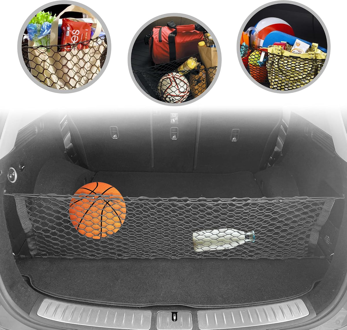 Envelope Style Automotive Elastic Trunk Mesh Cargo Net for Genesis GV80 (JX1) 2021-2025, 2026 - Premium Trunk Organizer and Storage - Luggage Net for SUV - Best Car Organizer for Genesis GV 80