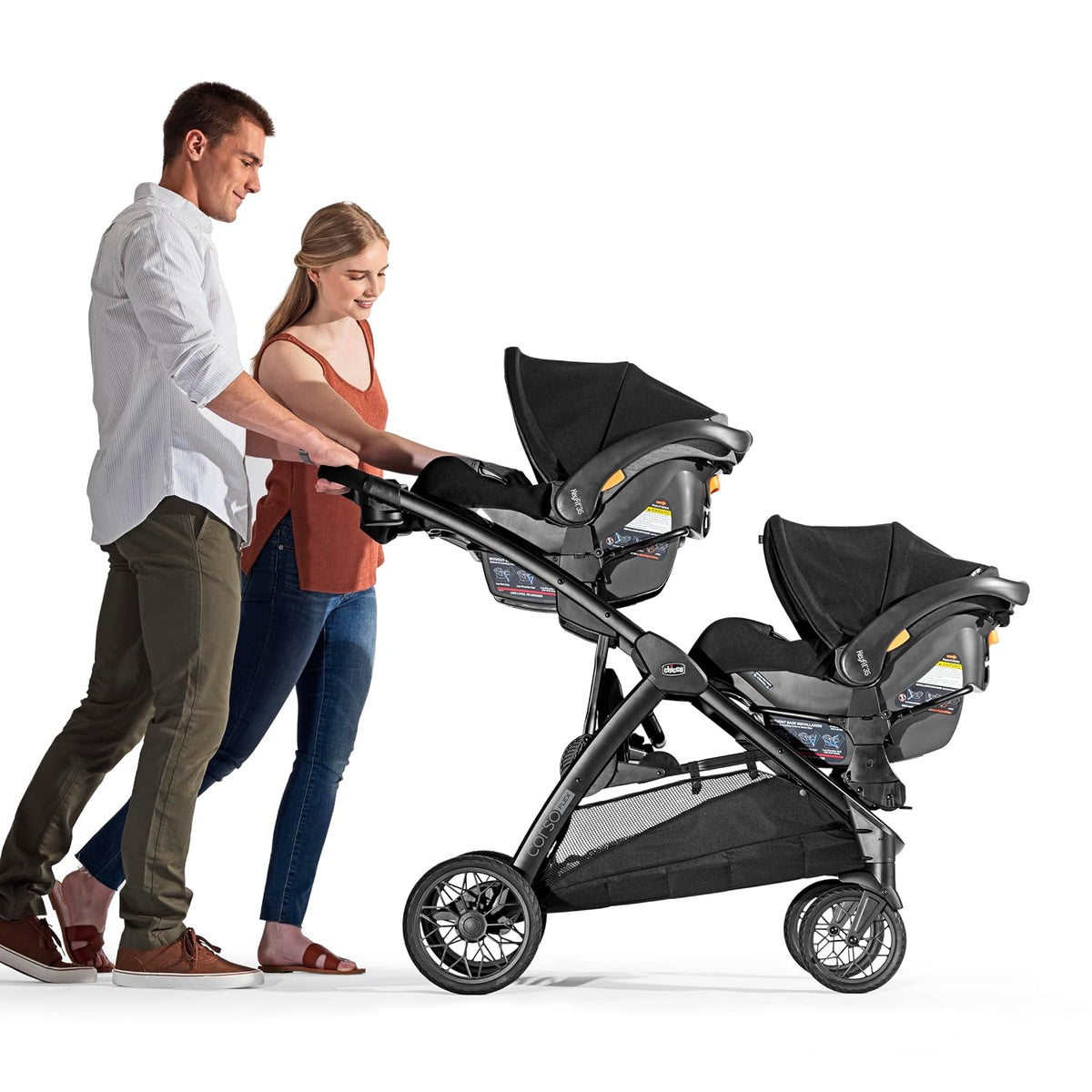 Chicco Corso Flex Infant Car Seat Adapter/Basket for Corso Flex Convertible Stroller, Compatible with Any Chicco Infant Car Seat, Black/Black