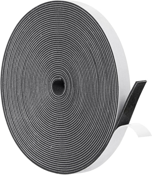 Yotache High Density Foam Tape Neoprene Weather Stripping 1/2" x1/16 for Door Insulation, Soundproofing, Rattle, Total 33 Feet Long