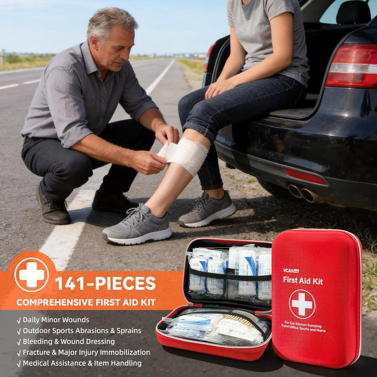 Jump Starter with Air Compressor Car Emergency Kit for Women, Men, Teen