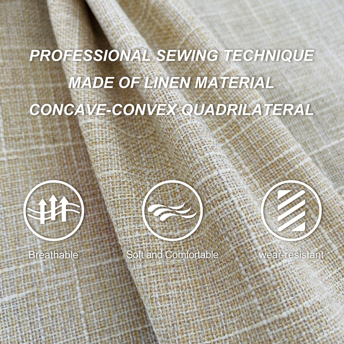 BOPUOVRE Linen Front Car Seat Covers Breathable Fabric