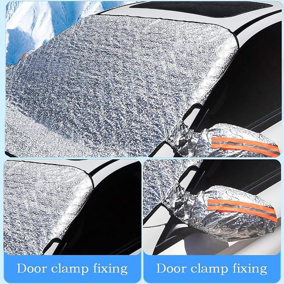 Car Windshield Snow Cover for Honda CRV 2012 2013 2014 2015 2016 2017, Magnetic Front Window Cover 4-Layer Protection for Snow Ice Frost Sun with Side Mirrors Winter Accessories,L