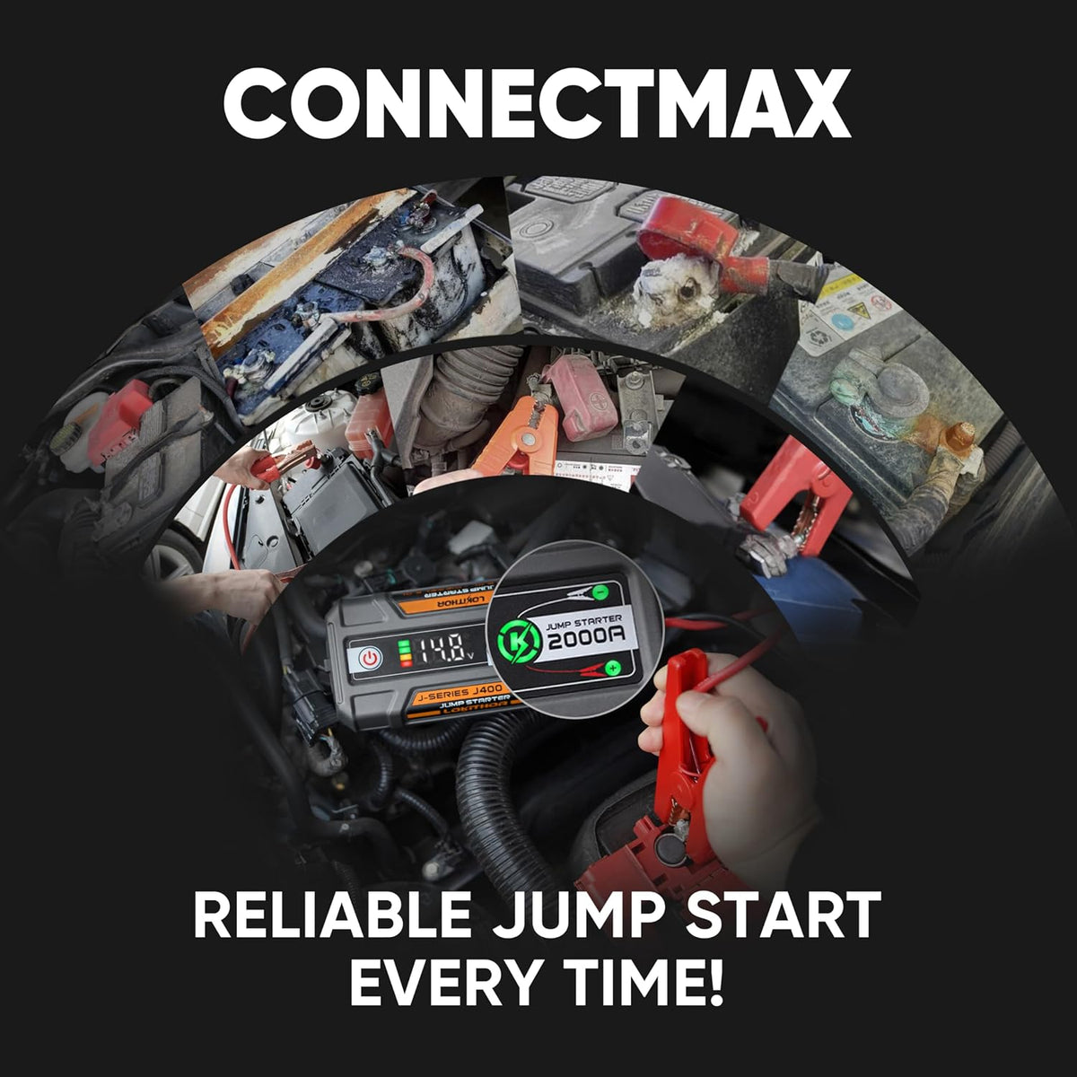 LOKITHOR J400 Portable Jump Starter for Upto 8.0L Gas & 6.0L Diesel Engines