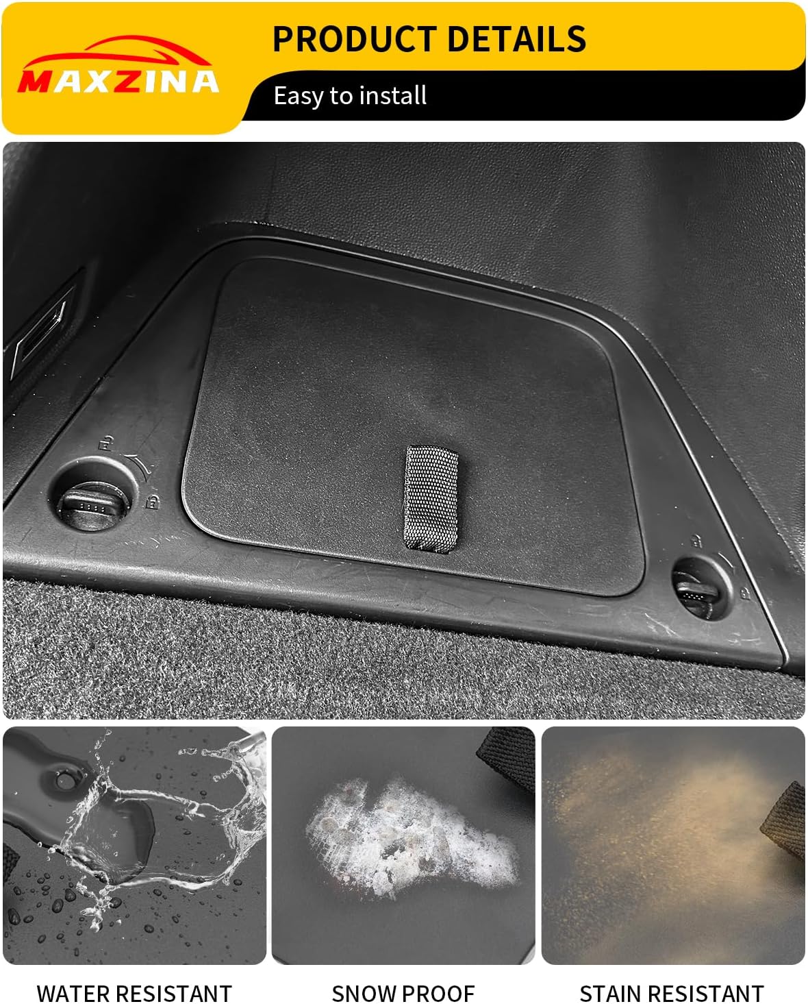 Rear Trunk Organizer Cover Compatible with 2023 2024 2025 2026 Honda Pilot Trunk Organizer Storage Bin Lid Left Driver Trunk Side Storage Box Cover Protector Black 7&8 Seats Pilot Accessories