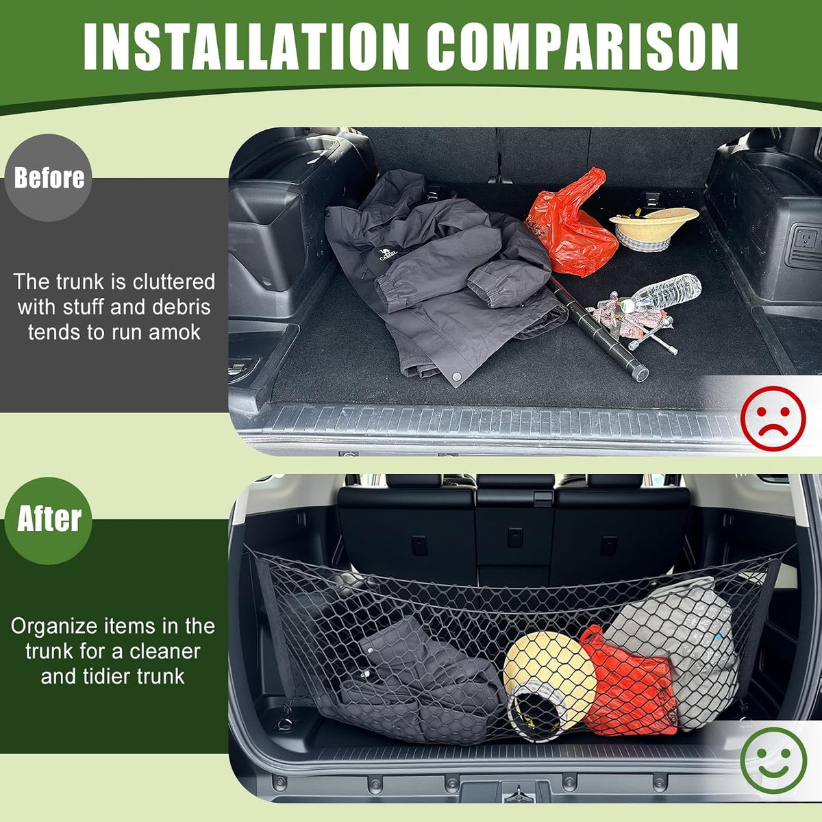 Trunk Cargo Net for 2010-2024 Toyota 4Runner 2 Row Model Only, Trunk Organizer Net Anti-Slip Rear Mesh Cargo Netting for 4 Runner SUV Accessories(Envelope Style)