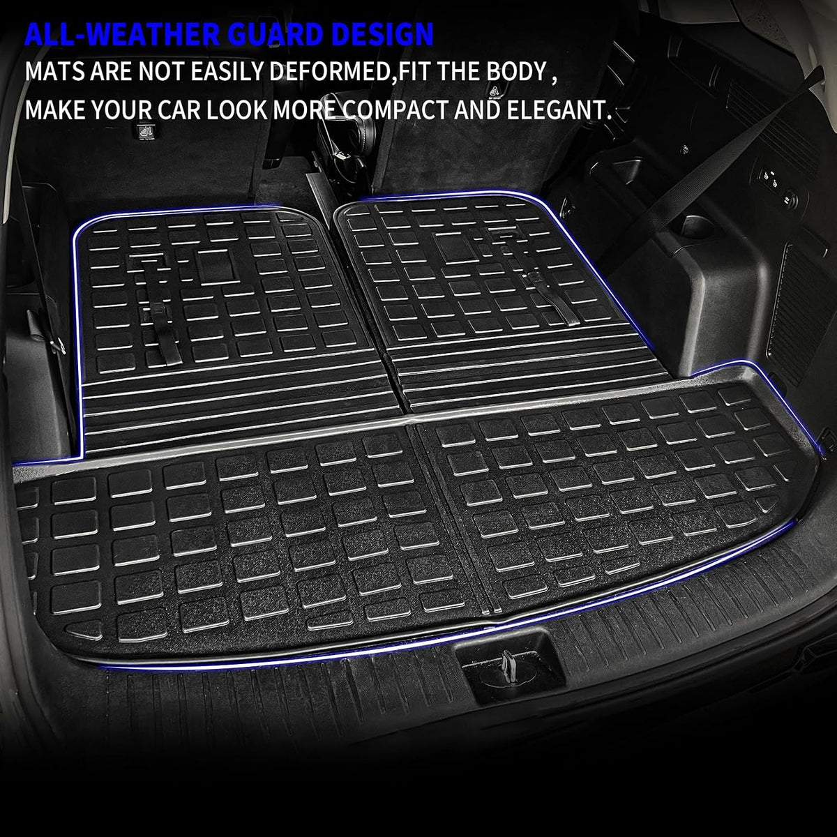 Rontaod Trunk Mat with Backrest Mat for 2021-2026 Kia Sorento Accessories