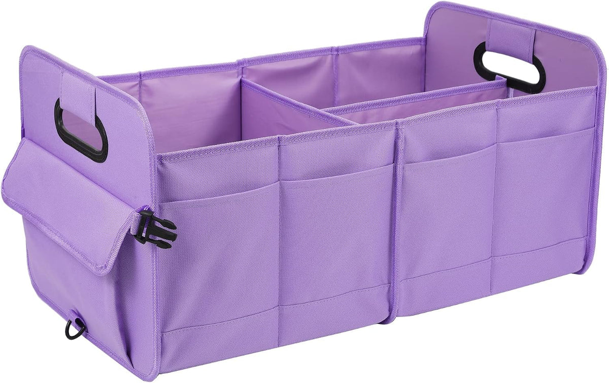 AOKJOY Car Trunk Organizer, Purple, Unisex, Foldable, Non-slip, Adjustable Straps, Multiple Compartments, 600D Oxford Cloth Material