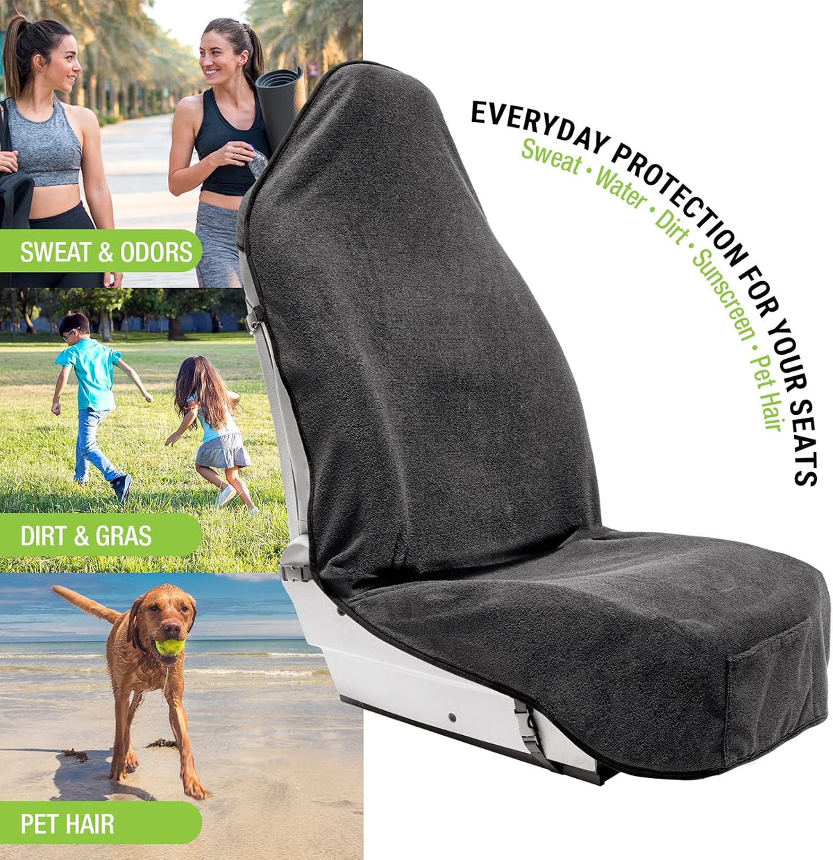 Season Guard Waterproof Towel Seat Cover,Universal Fit Non-Slip Front Cover