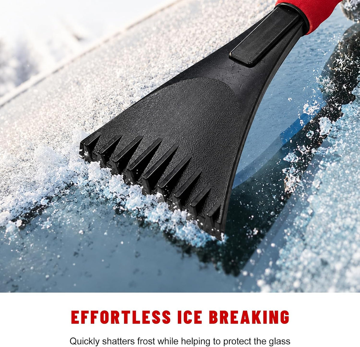 Sun Walker Car Windshield Ice Scraper, Frost Cleaner, Red