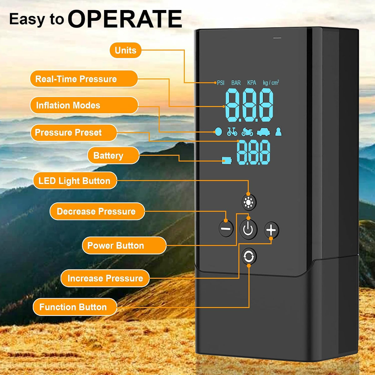 Jump Starter with Air Compressor 1000A Car Battery Jumper Starter Portable