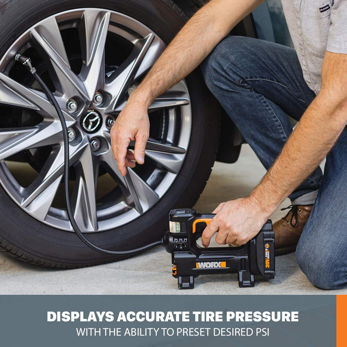 WORX Cordless Tire Inflator 20V Air Compressor, WX092L.9
