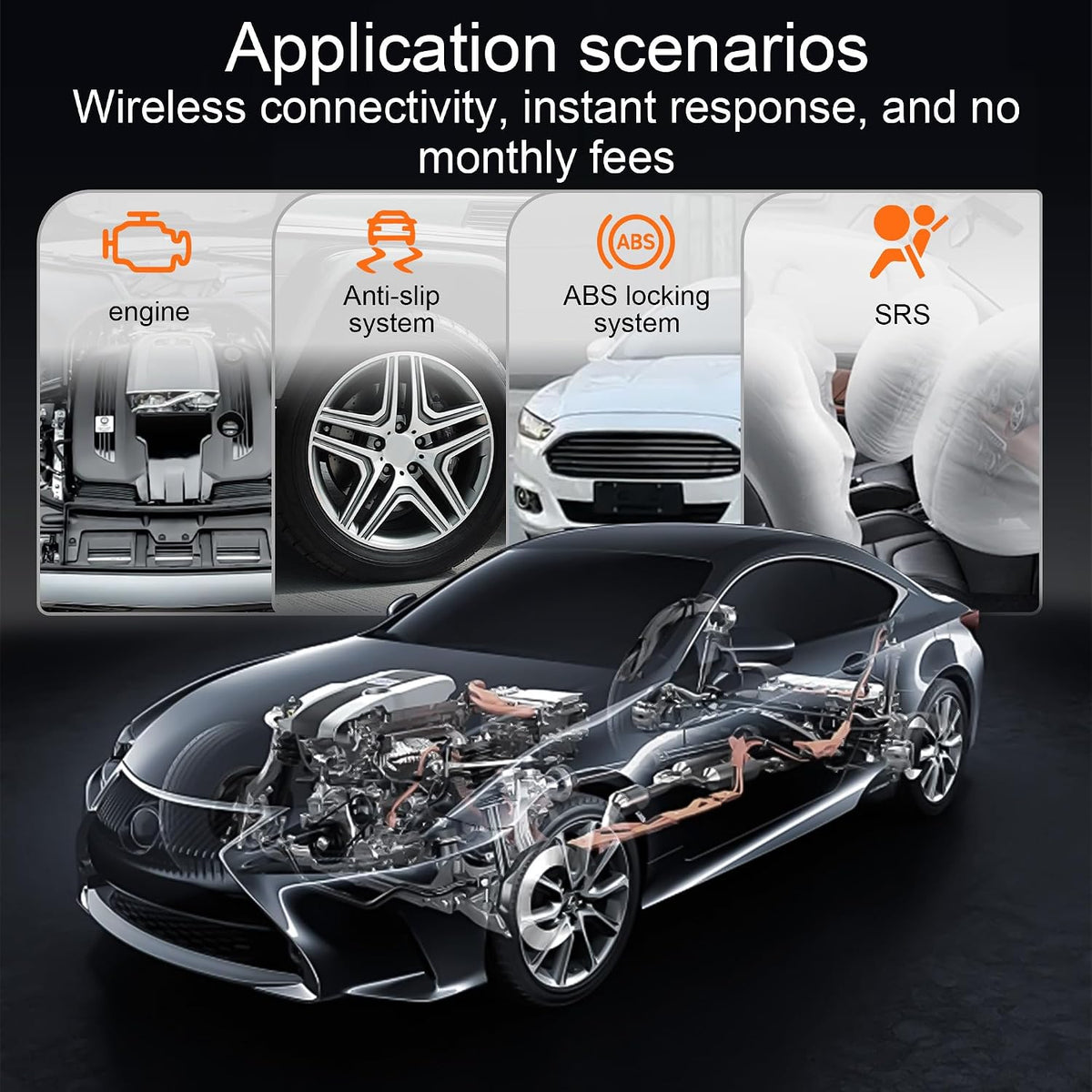 OBD2 Scanner Bluetooth Car Code Reader for Dual-OS 2PCS Blue