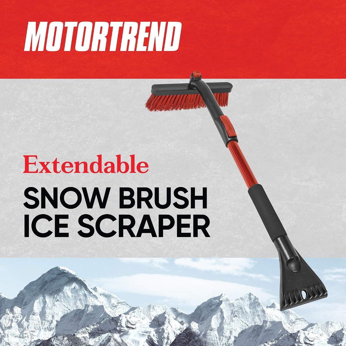 Motor Trend Ice Scraper/Frost Remover + CAT Frost Guard/Snow Cover for Car and Truck Windshields/Mirrors, Winter Storm Survival Kits (Extendable/Rotating Snow Brush + Frost Guard)