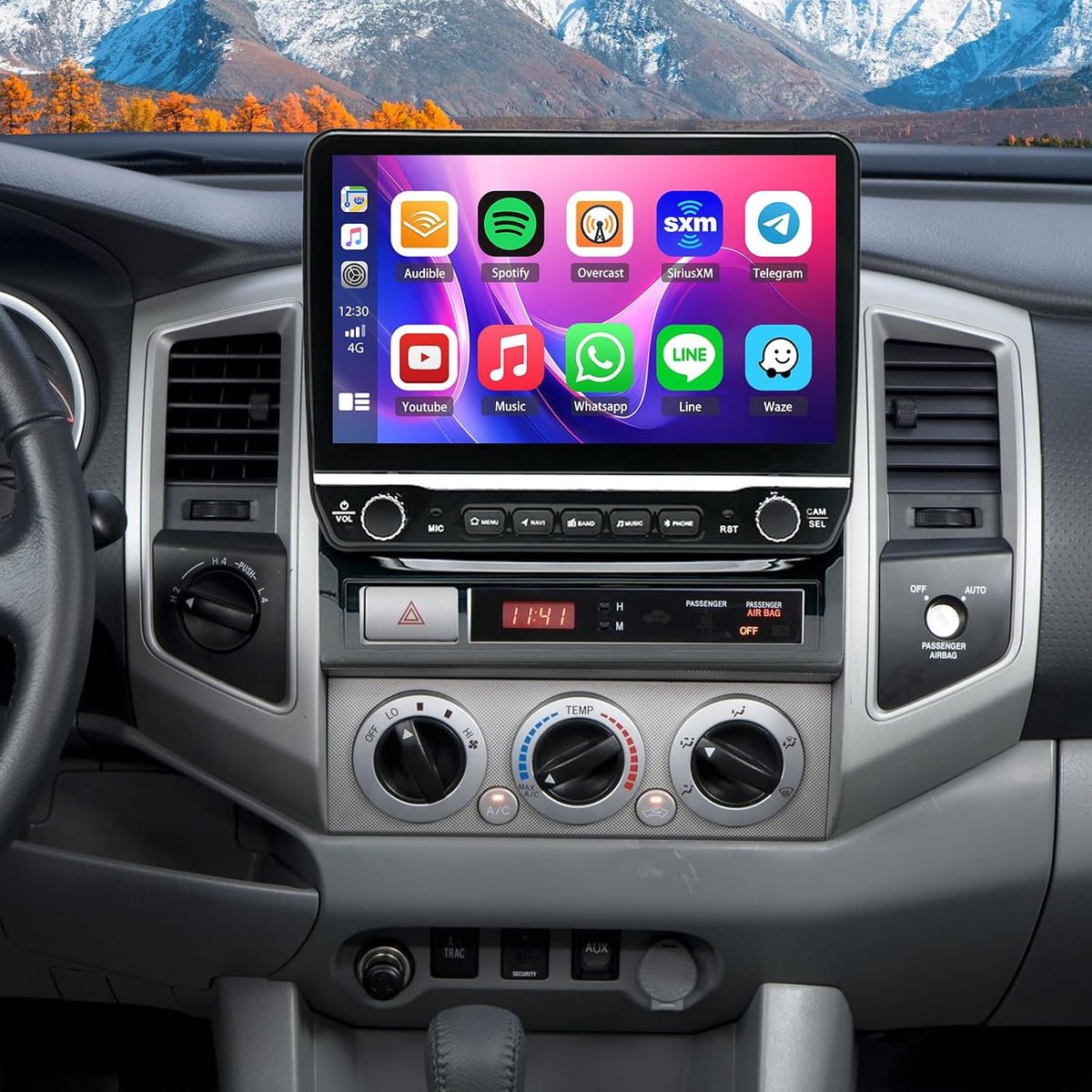 Android 13 Car Carplay Radio Compatible for Toyota Tacoma 2005-2013, 10.1inch IPS HD Touch Screen Stereo with WiFi/GPS Navigation/SWC/Bluetooth/Mirror Link/FM/RDS/AHD Backup Camera - 2+32GB